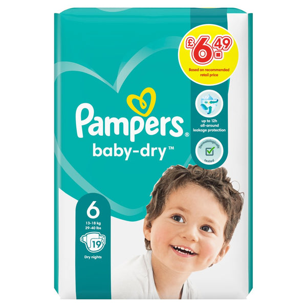 Pampers Baby-Dry Size 6, Nappies 285g (Pak of 4)