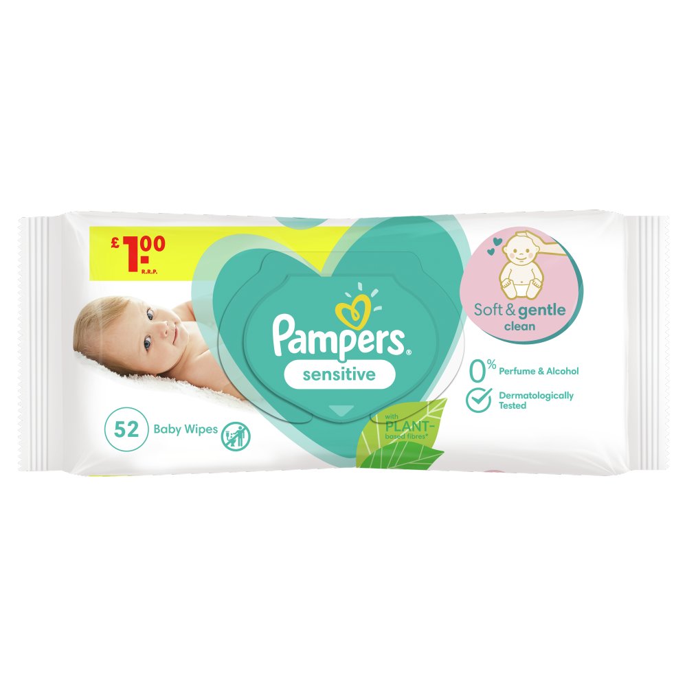 Pampers Sensitive Baby Wipes x52 (104g) (Pack of 1)