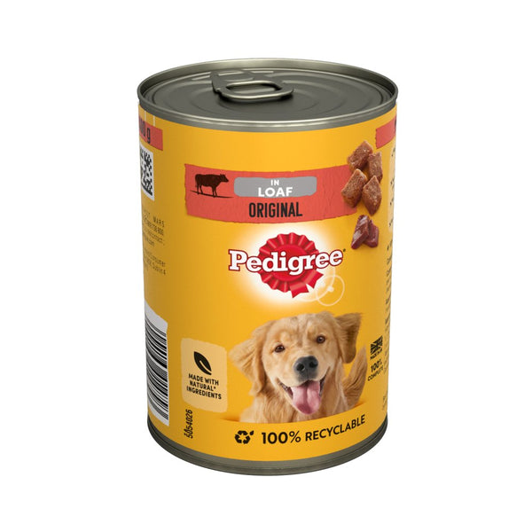 Pedigree Adult Wet Dog Food Tin Original in Loaf 400g (Pack of 12)