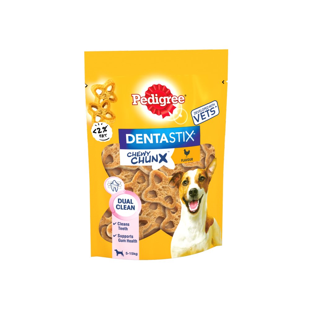 Pedigree Dentastix Chewy Chunx Mini Adult Small Dog Treats Chicken 68g (Pack of 5)