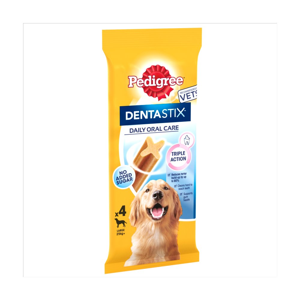 Pedigree Dentastix Daily Adult Large Dog Treats 4 x Dental Sticks 154g (Pack of 14)