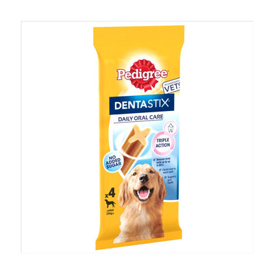 Pedigree Dentastix Daily Adult Large Dog Treats 4 x Dental Sticks 154g (Pack of 14)