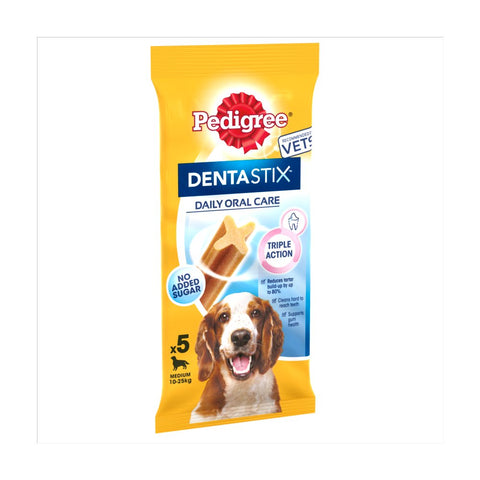 Pedigree Dentastix Daily Adult Medium Dog Treats 5 x Dental Sticks 128g (Pack of 14)