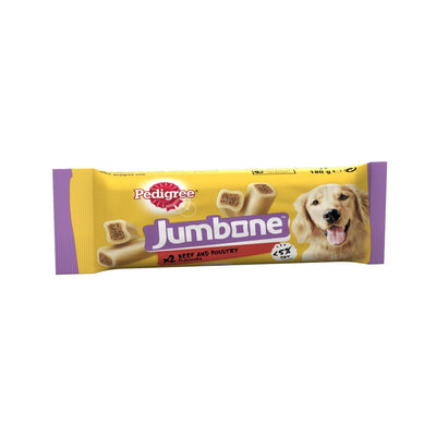 Pedigree Jumbone Adult Medium Dog Treat Beef & Poultry 2 Chews 180g (Pack of 12)