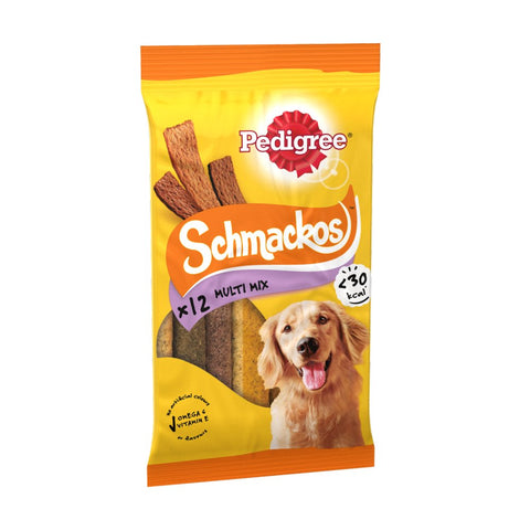 Pedigree Schmackos Adult Dog Treats Multi Mix 12 Strips 86g (Pack of 18)