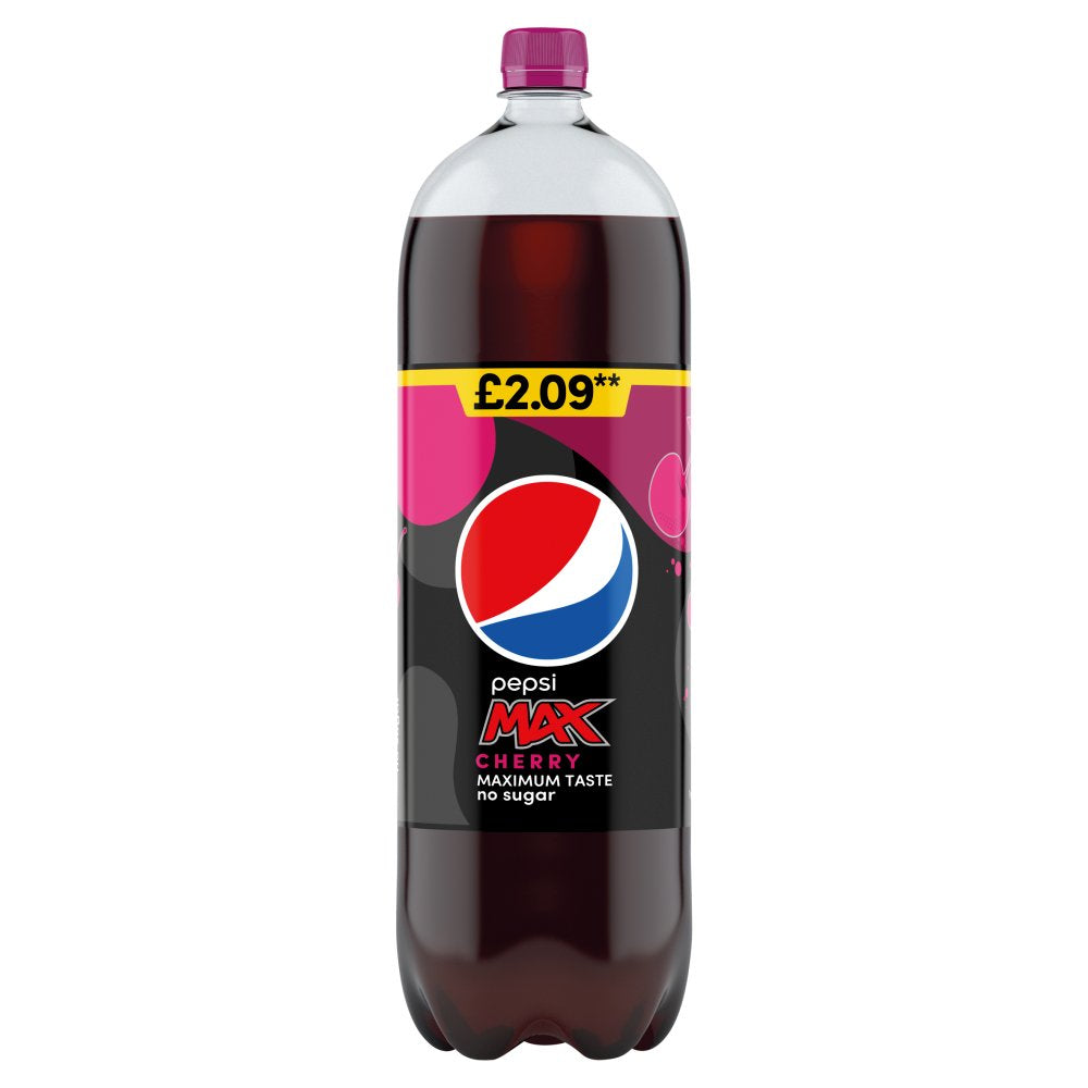 Pepsi Max Cherry No Sugar Cola Bottle 2L (Pack of 6)