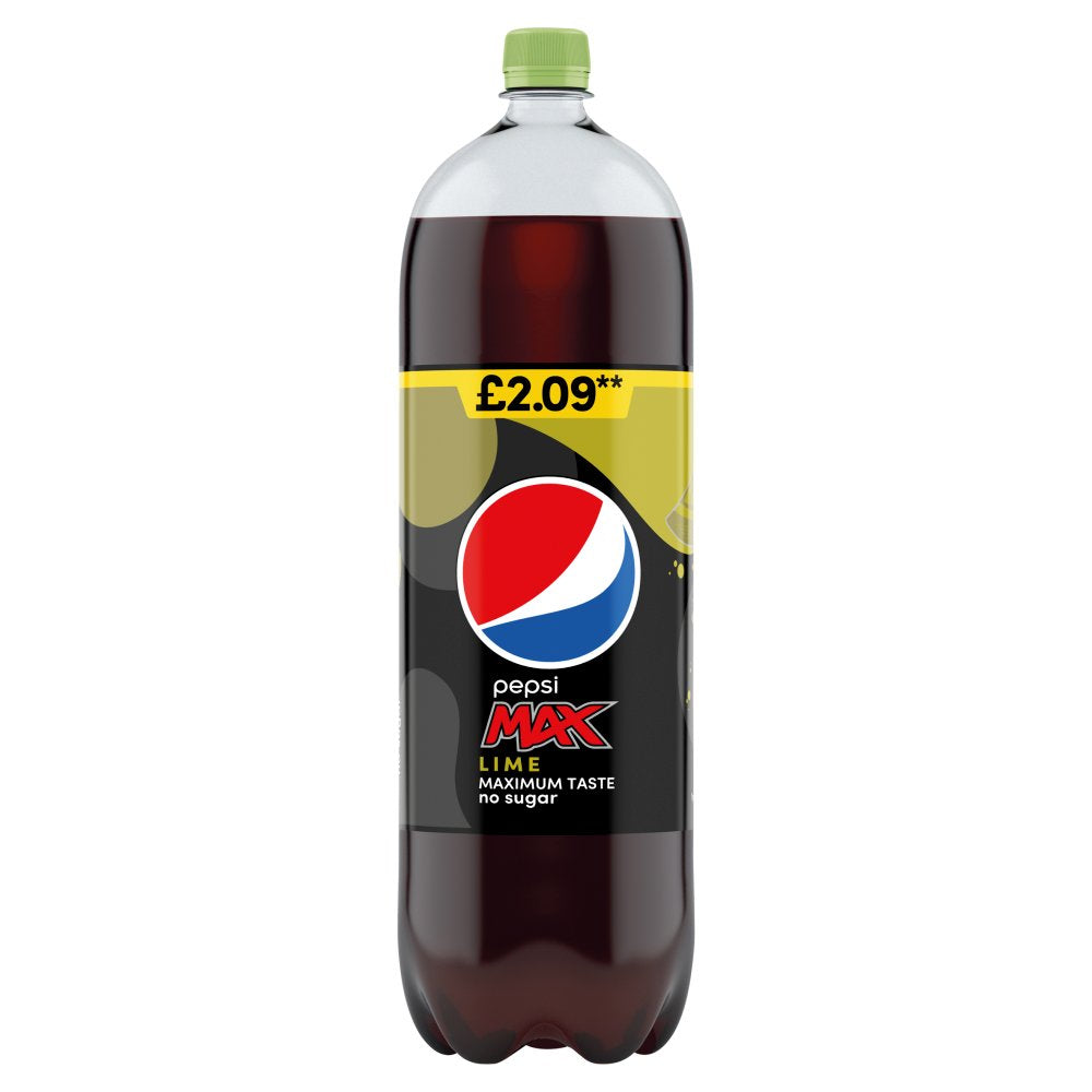 Pepsi Max Lime No Sugar Cola Bottle 2 Litres (Pack of 6)