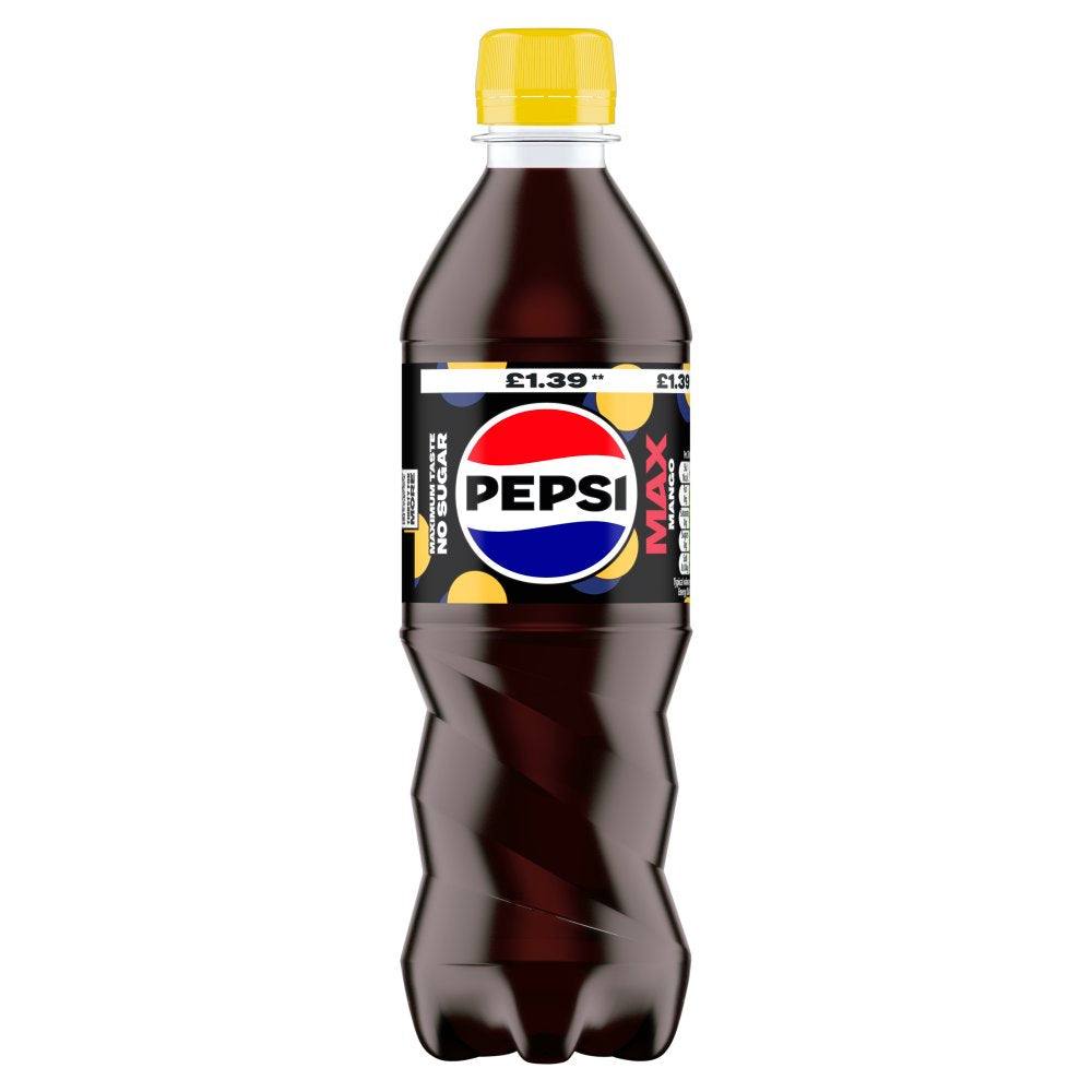 Pepsi Max Mango No Sugar Cola Bottle  500ml (Pack of 12)