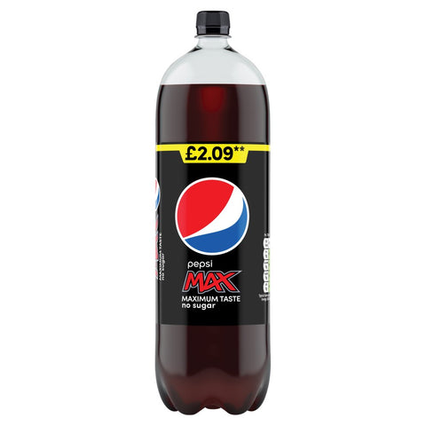 Pepsi Max No Sugar Cola Bottle 2L (Pack of 6)