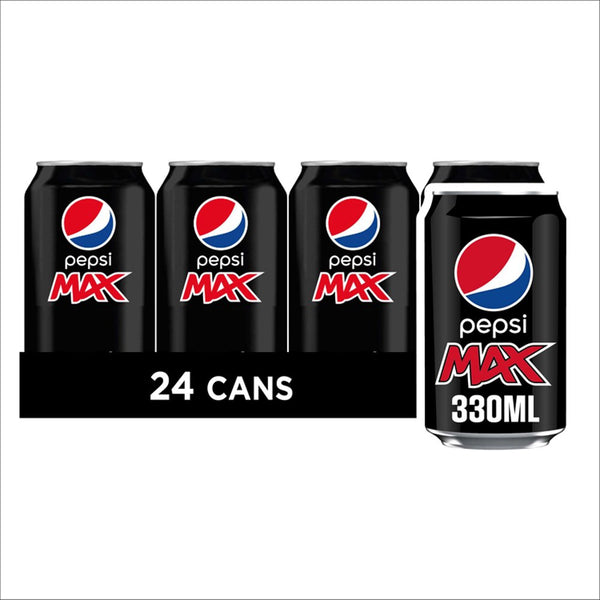 Pepsi Max No Sugar Cola Can 330ml (Pack of 24)