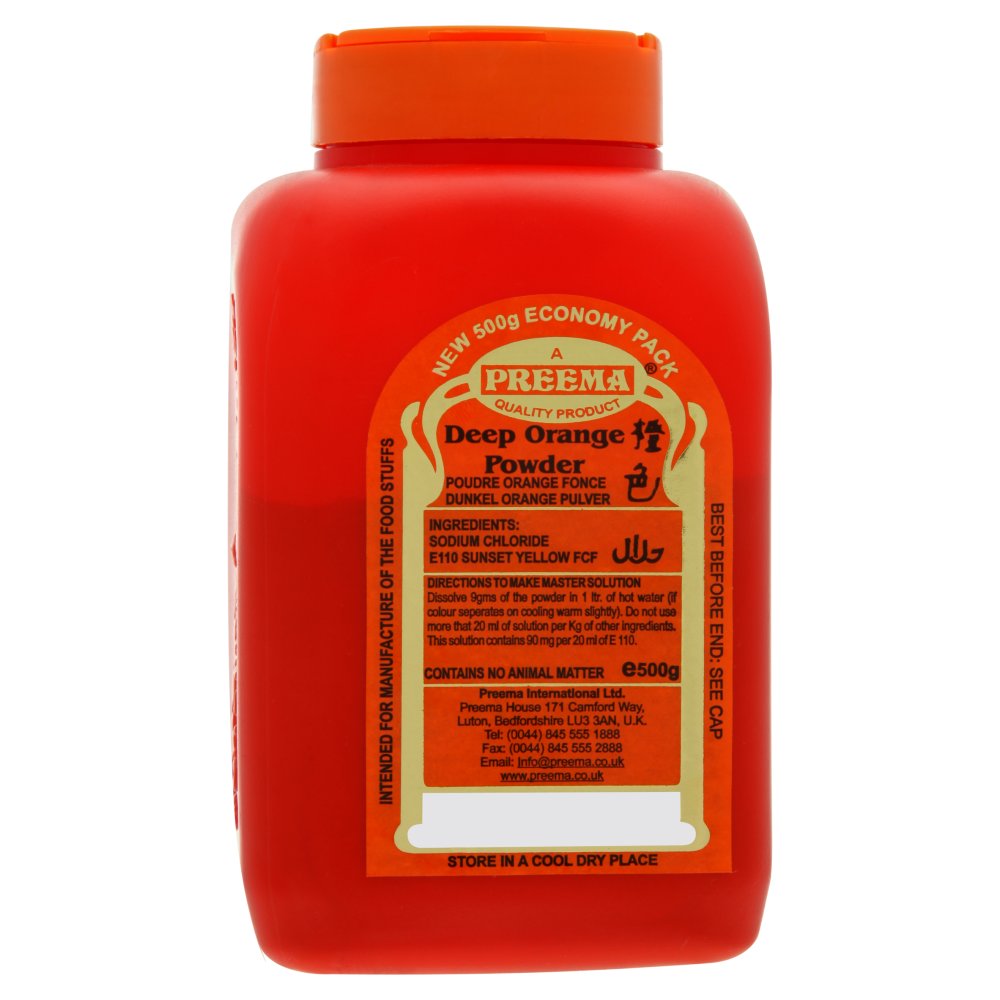 Preema Deep Orange Powder 500g (Pack of 1)