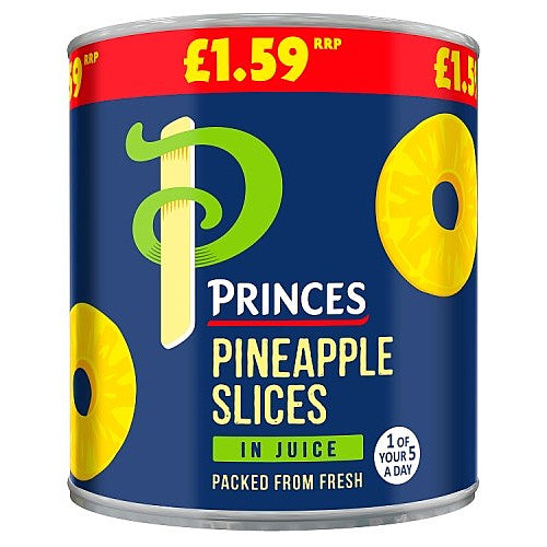 Princes Pineapple Slices in Juice 432g (Pack of 6)
