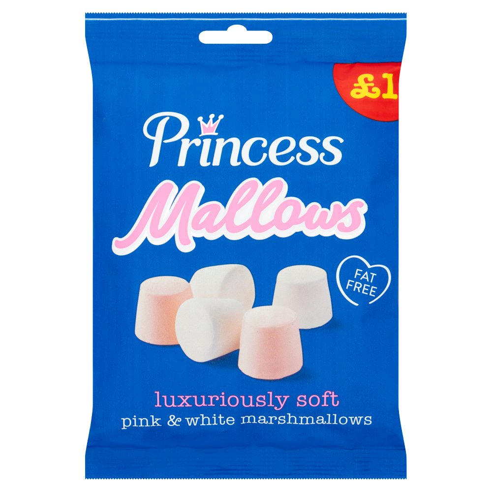 Princess Mallows Pink & White Marshmallows 150g (Pack of 12)