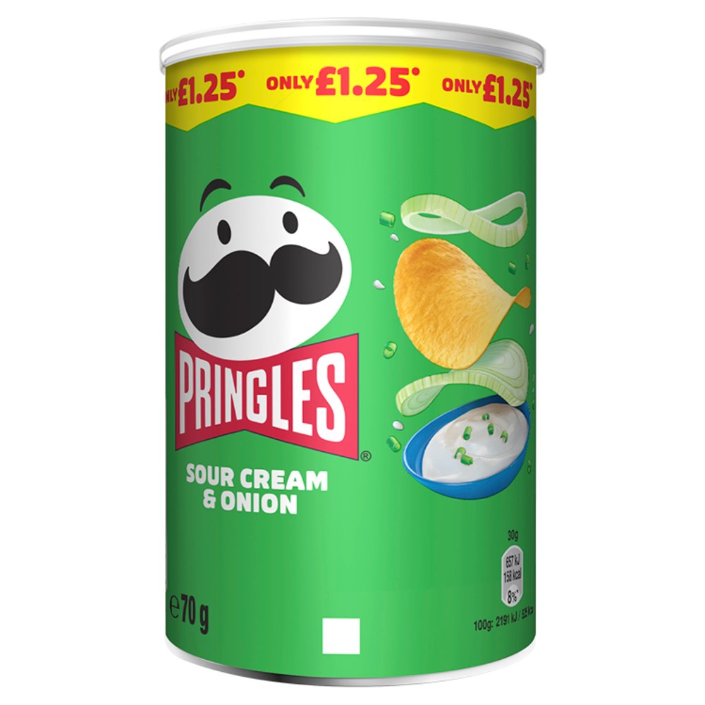 Pringles Sour Cream & Onion 70g  (Pack of 12)