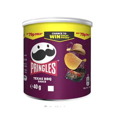Pringles Texas BBQ Sauce Crisps Can 40g (Pack of 12)