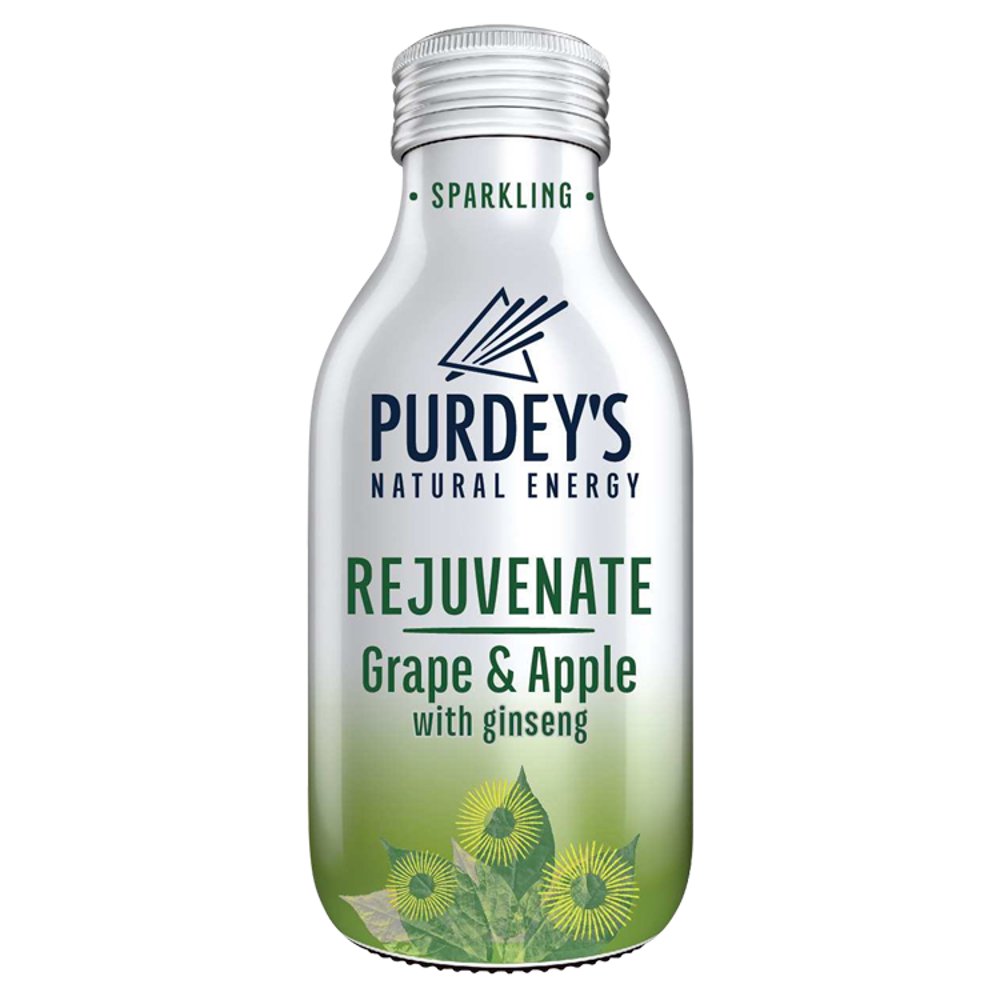 Purdey's Natural Energy Rejuvenate Grape & Apple with Ginseng Bottle 330ml (Pack of 12)