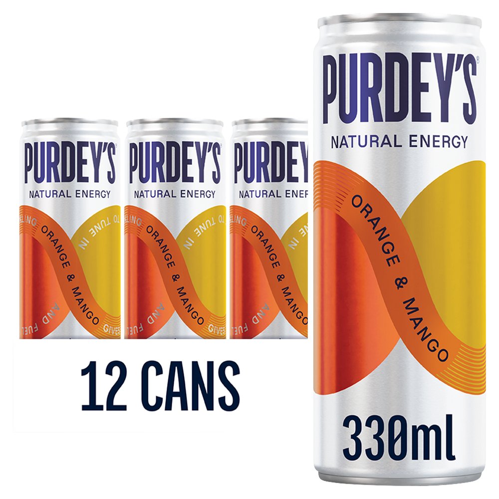 Purdey's Orange & Mango 330ml Cans (Pack of 12)
