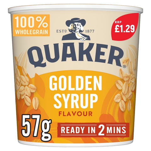Quaker Oat So Simple Golden Syrup Porridge Pot 57g (Pack of 8)