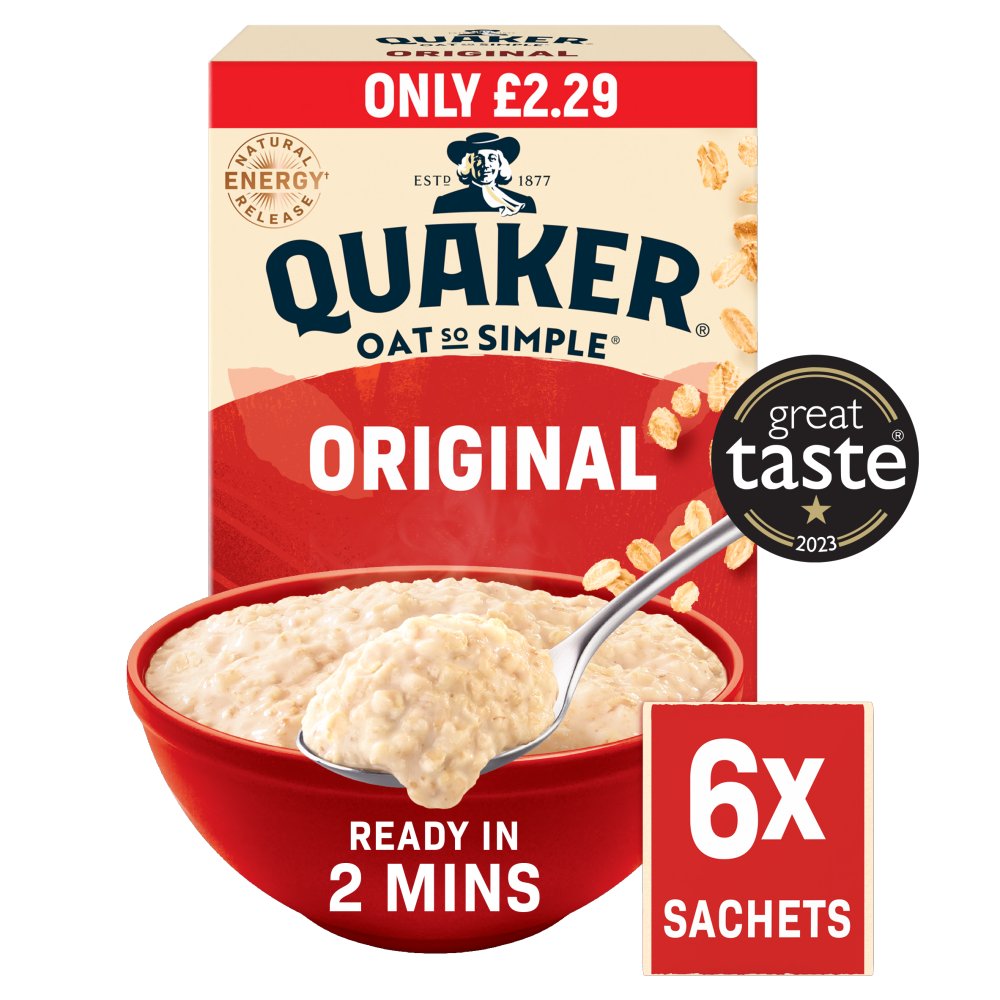 Quaker Oat So Simple Original Porridge Sachets 6x27g (Pack of 8)