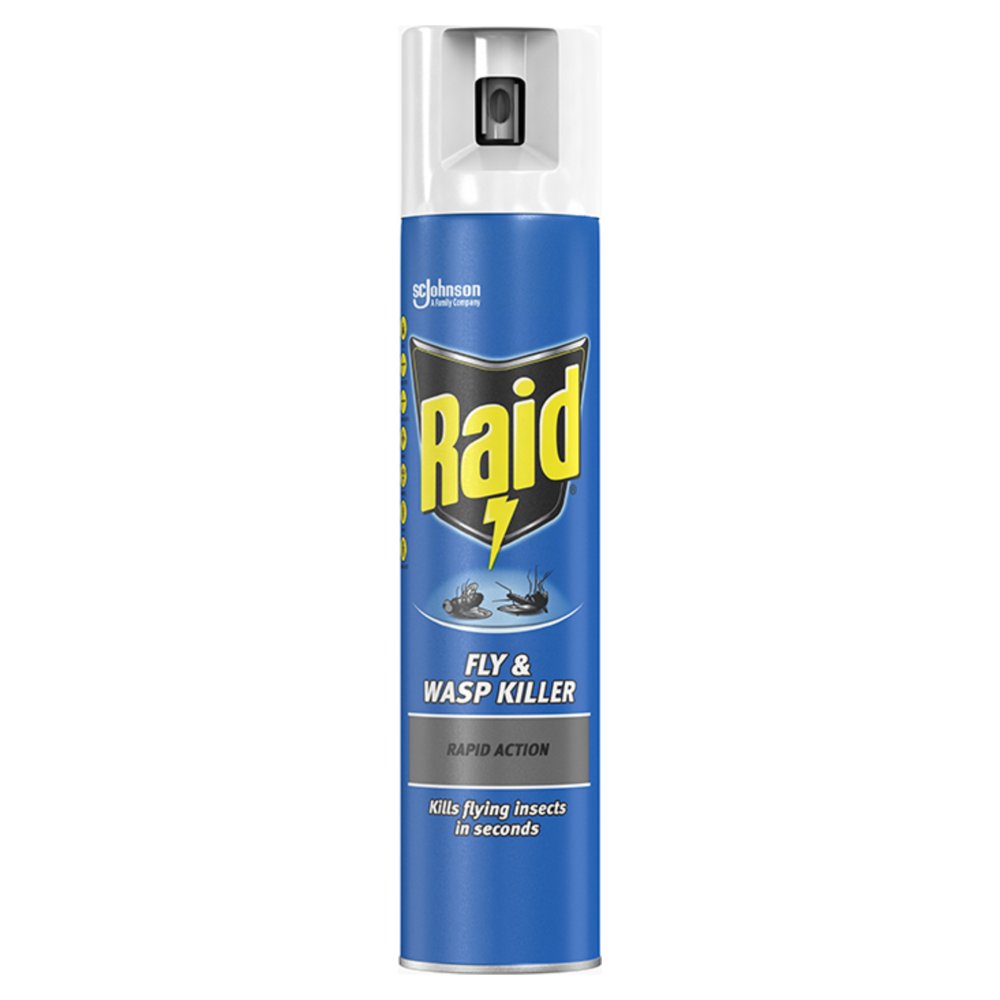 Raid Rapid Action Wasp, Mosquito & Fly Killer Aerosol Spray 300ml (Pack of 6)