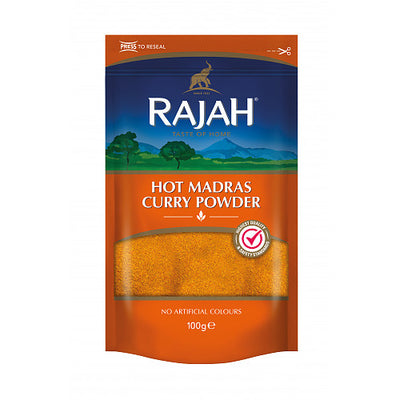 Rajah Hot Madras Curry Powder 100g (Pack of 10)