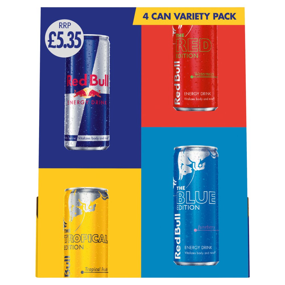 Red Bull Energy Drink Editions Variety 4 Pack 250ml  (Pack of 6)