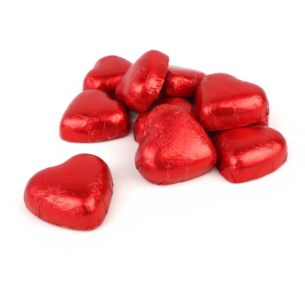 Zobra Online Red Foiled Milk Chocolate Hearts 1kg Bag
