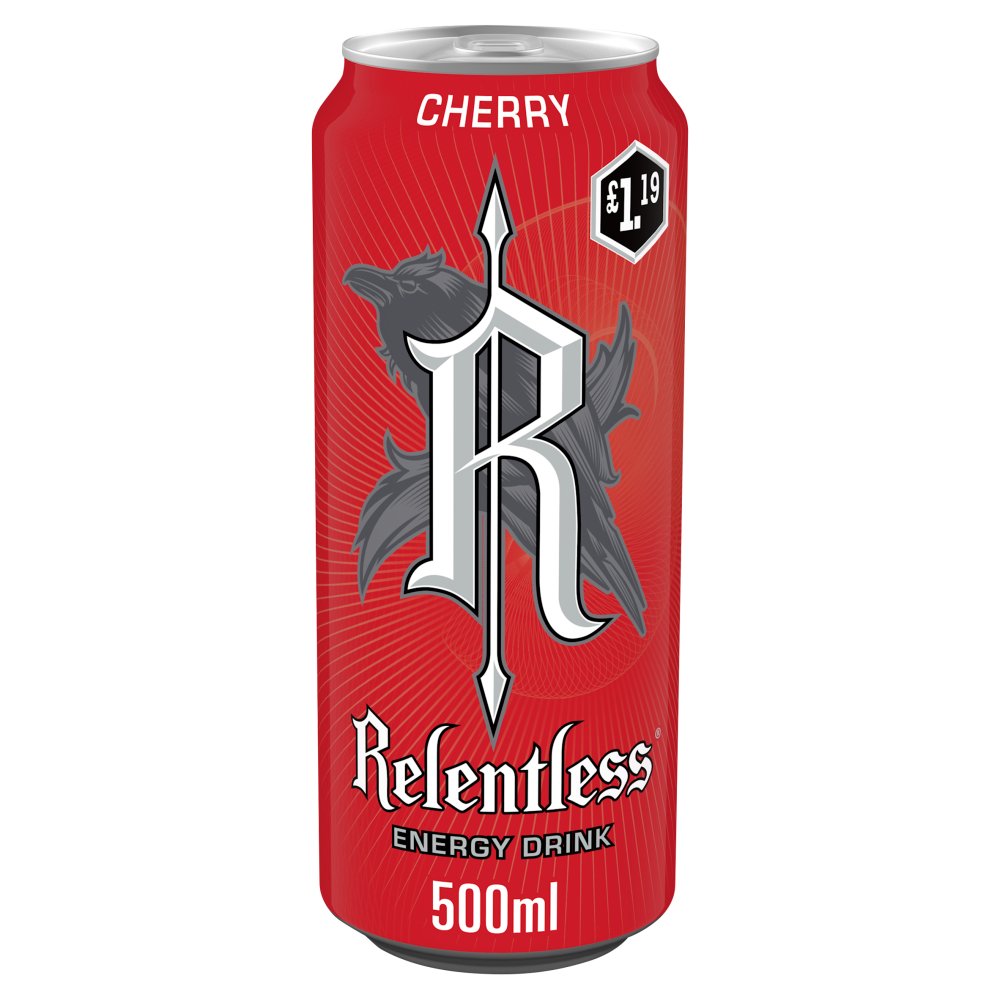 Relentless Cherry Energy Drink 500ml (Pack of 12)