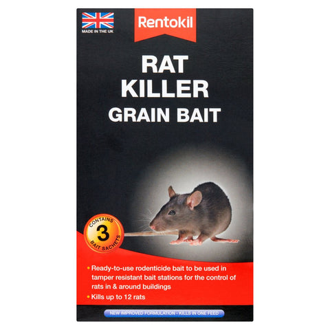 Rentokil Rat Killer Grain Bait 3 sachet 30g (Pack of 1)