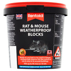 Rentokil Rat & Mouse Weatherproof Blocks Tub of 10 (200g) (Pack of 1)