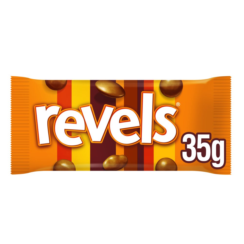 Revels Milk Chocolate with Raisins, Coffee or Orange Bag 35g (Pack of 36)