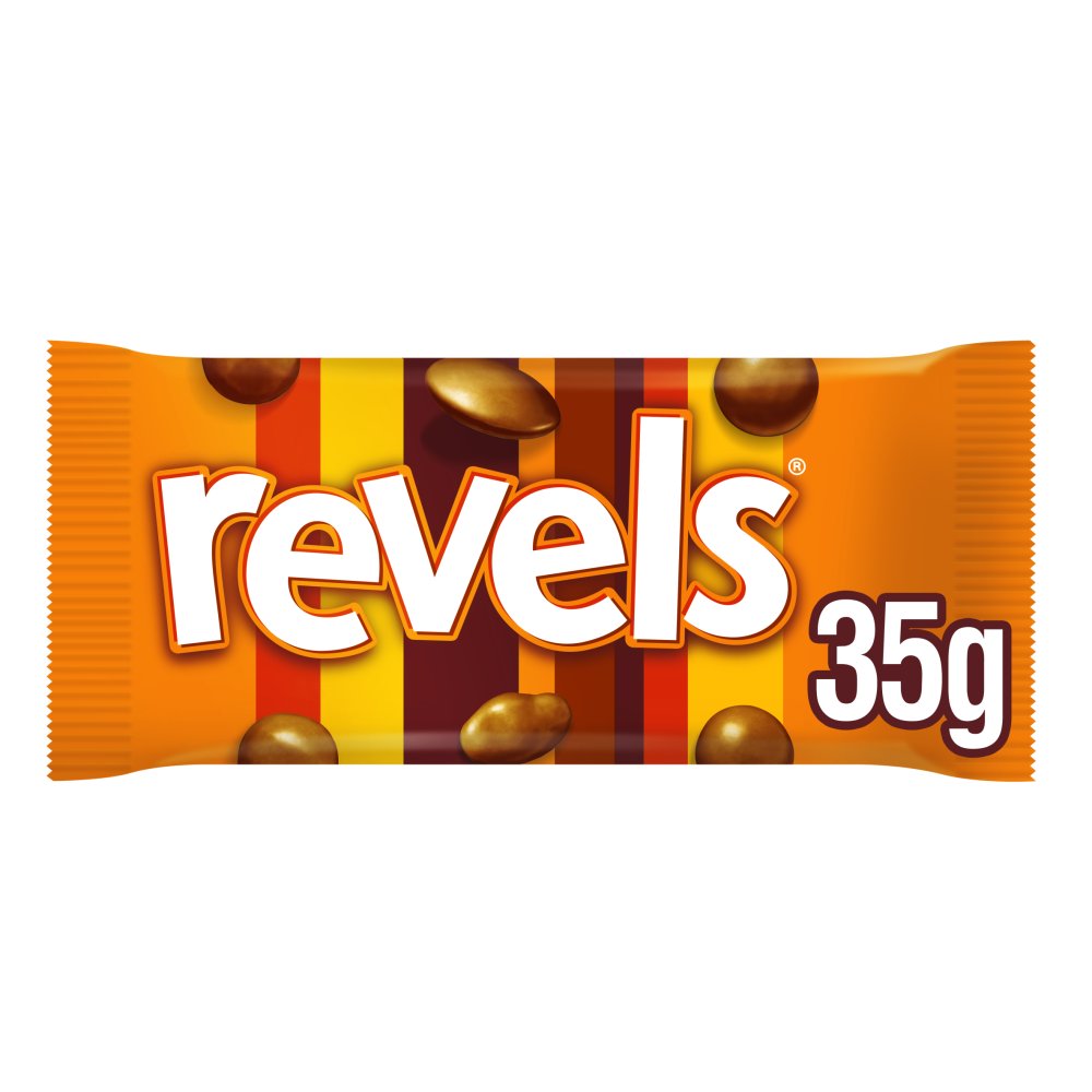 Revels Milk Chocolate with Raisins, Coffee or Orange Bag 35g (Pack of 36)