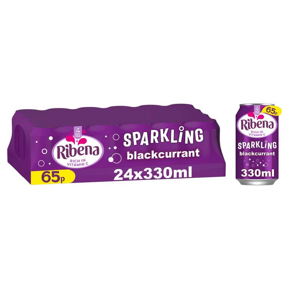 Ribena Sparkling Blackcurrant 330ml (Pack of 24)