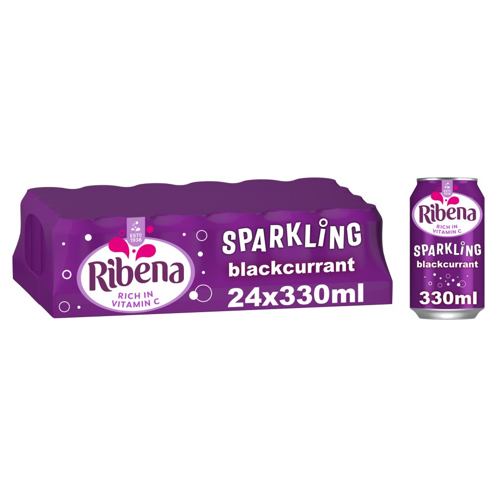 Ribena Sparkling Drink Blackcurrant 330ml (Pack of 24)