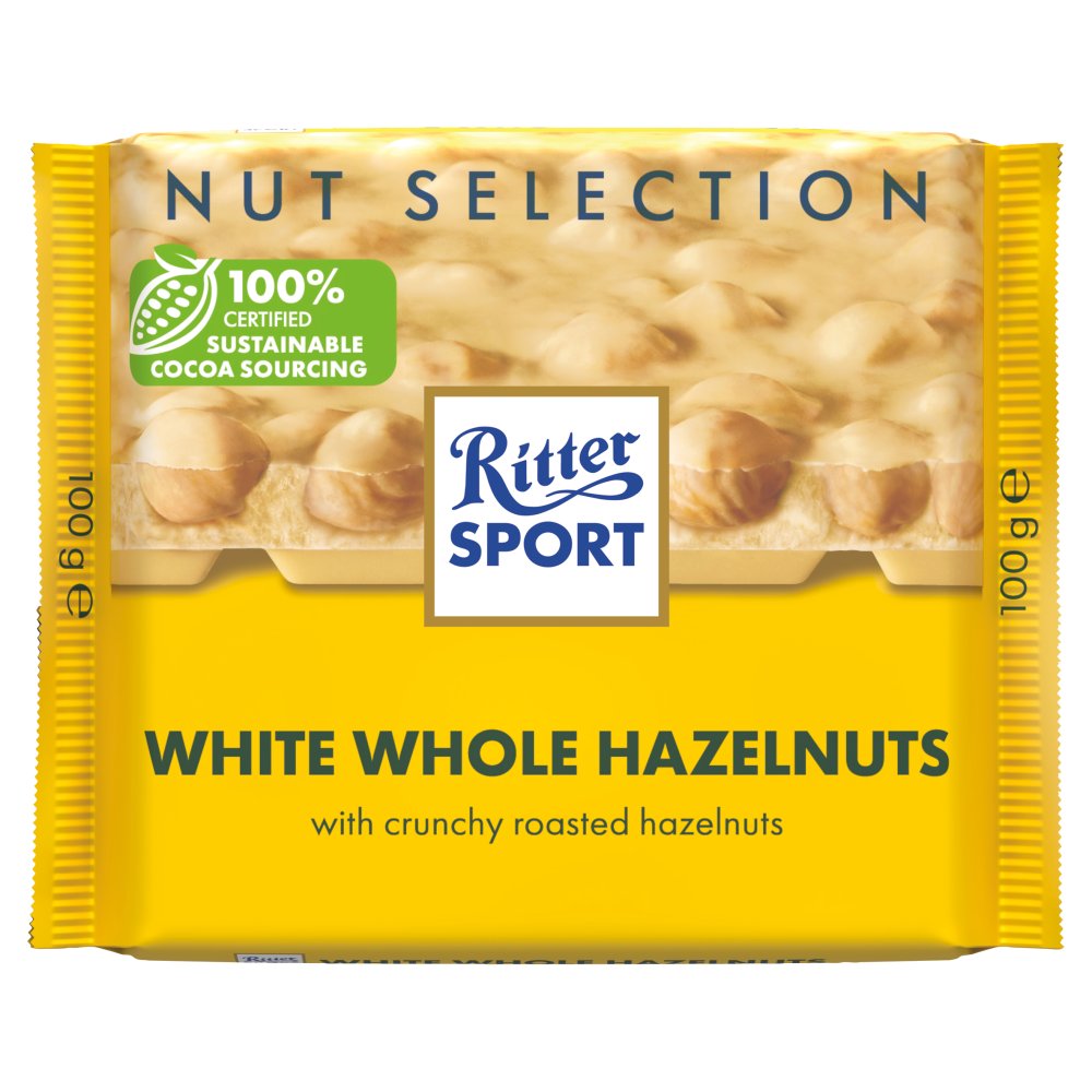 Ritter Sport Nut Selection White Whole Hazelnuts 100g (Pack of 5)
