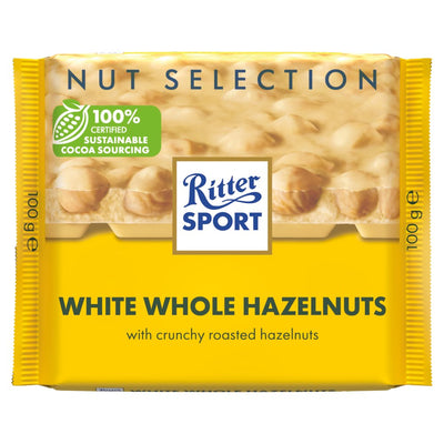 Ritter Sport Nut Selection White Whole Hazelnuts 100g (Pack of 5)