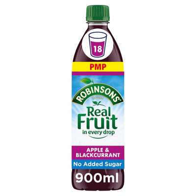 Robinsons Apple & Blackcurrant No Added Sugar Squash 900ml (Pack of 12)