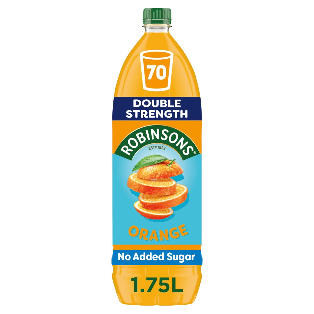 Robinsons Double Strength Orange No Added Sugar Fruit Squash 1.75 L (Pack of 1)