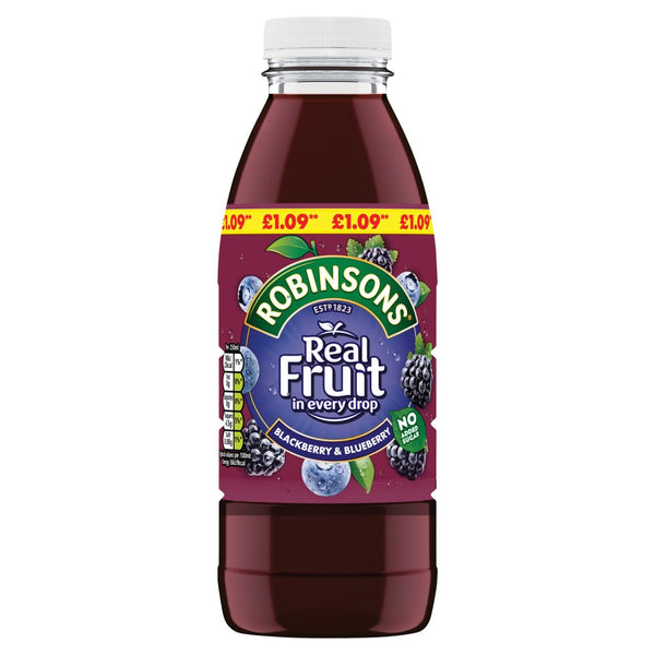 Robinsons Ready To Drink Blackberry & Blueberry Juice Drink 500ml (Pack of 12)