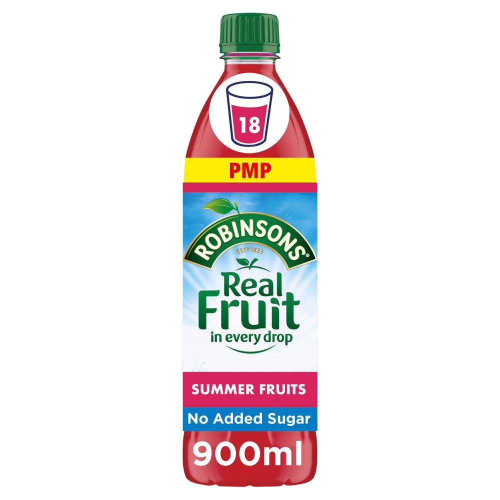 Robinsons Summer Fruits No Added Sugar Squash 900ml (Pack of 12)