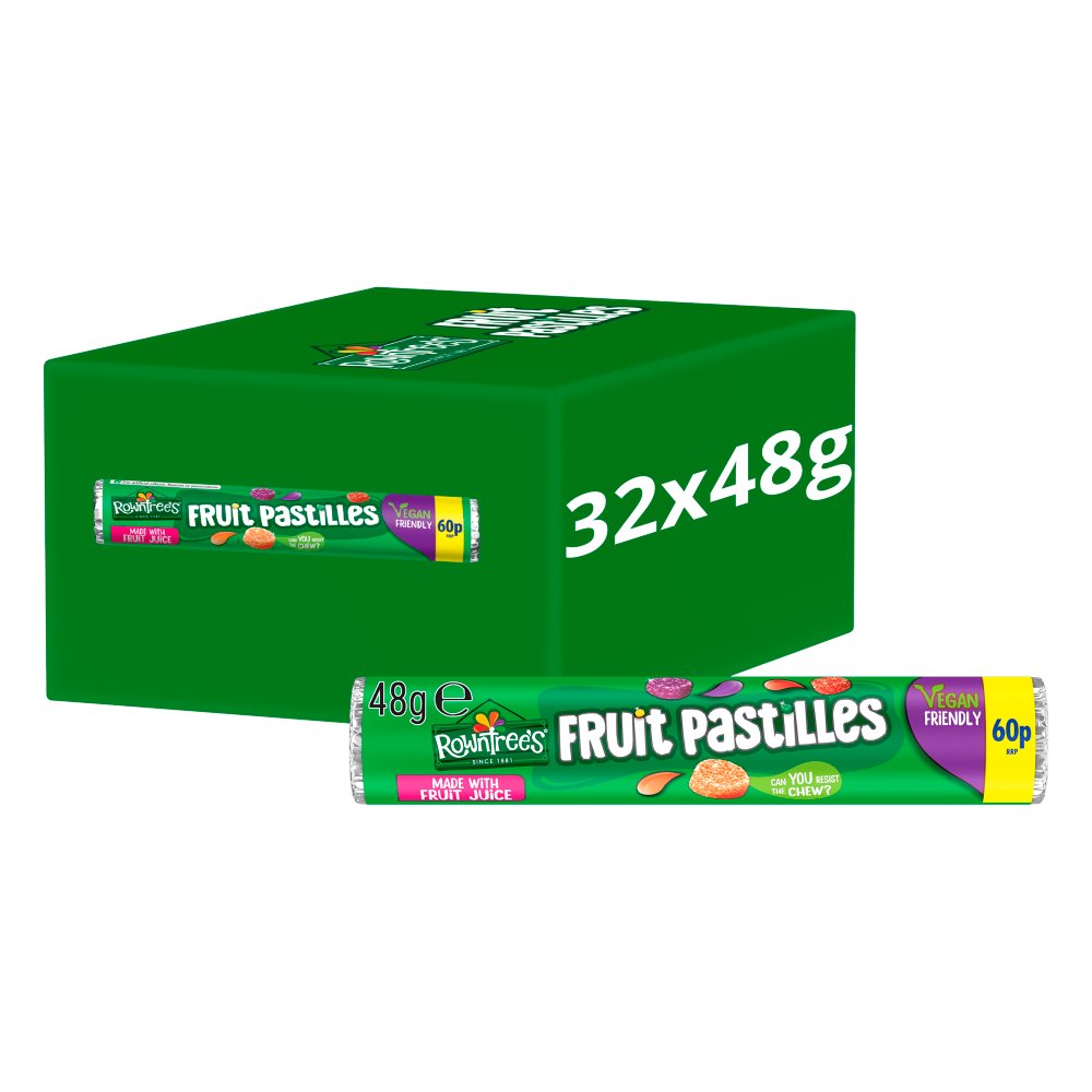 Rowntree's Fruit Pastilles Sweets Tube 48g (Pack of 32)