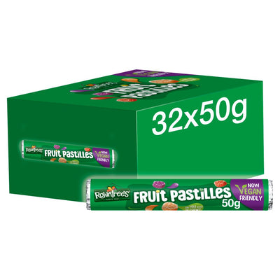 Rowntree's Fruit Pastilles Vegan Friendly Sweets Tube 50g (Pack of 32)