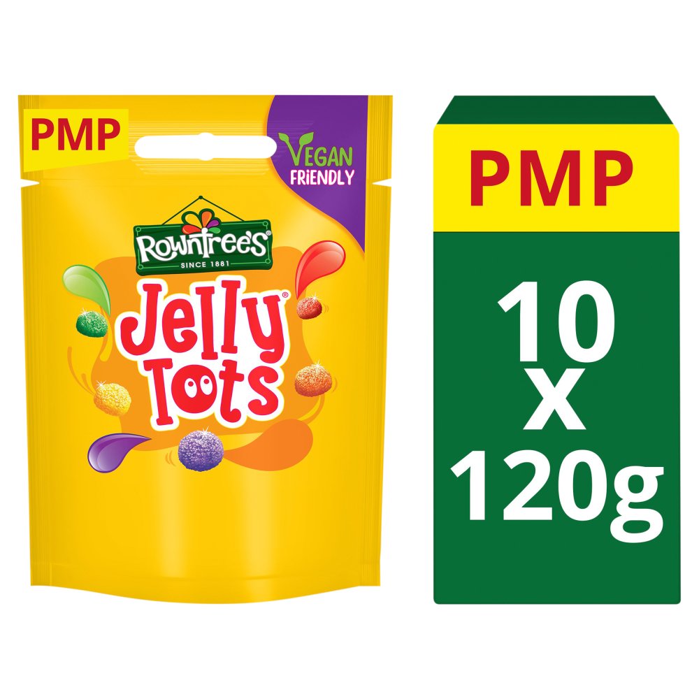 Rowntree's Jelly Tots Sweets Sharing Bag 120g (Pack of 10)