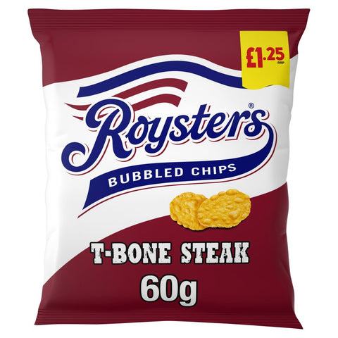 Roysters T-Bone Steak Crisps 60g (Pack of 20)