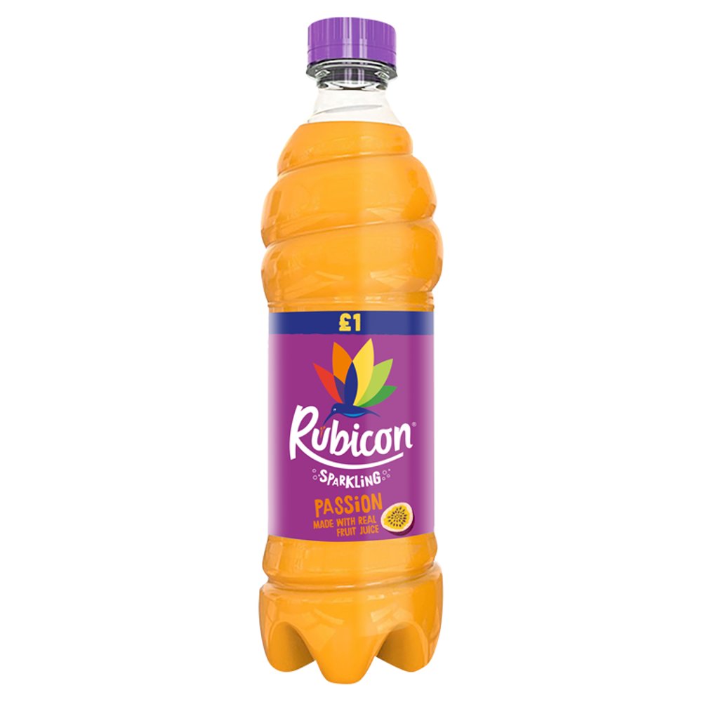 Rubicon Sparkling Passion Fruit Juice Drink 500ml (Pack of 12 ...