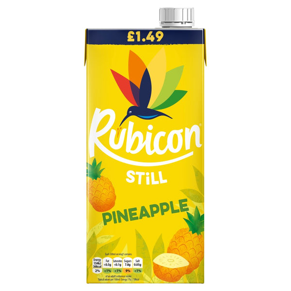 Rubicon Still Pineapple Juice Drink 1 Litre (Pack of 12)
