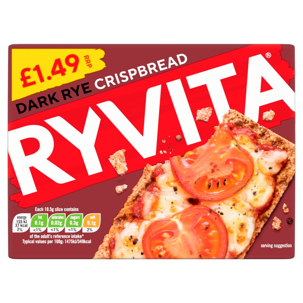 Ryvita Dark Rye Crispbread 200g  (Pack of 12)