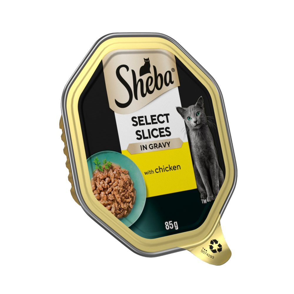 SHEBA® Select Slices Adult Wet Cat Food with Chicken in Gravy 85g (Pack of 22)