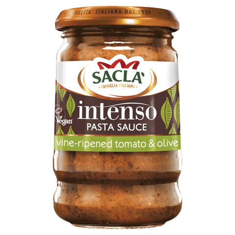 Sacla' Intenso Pasta Sauce Vine-Ripened Tomato & Olive 190g (Pack of 6)