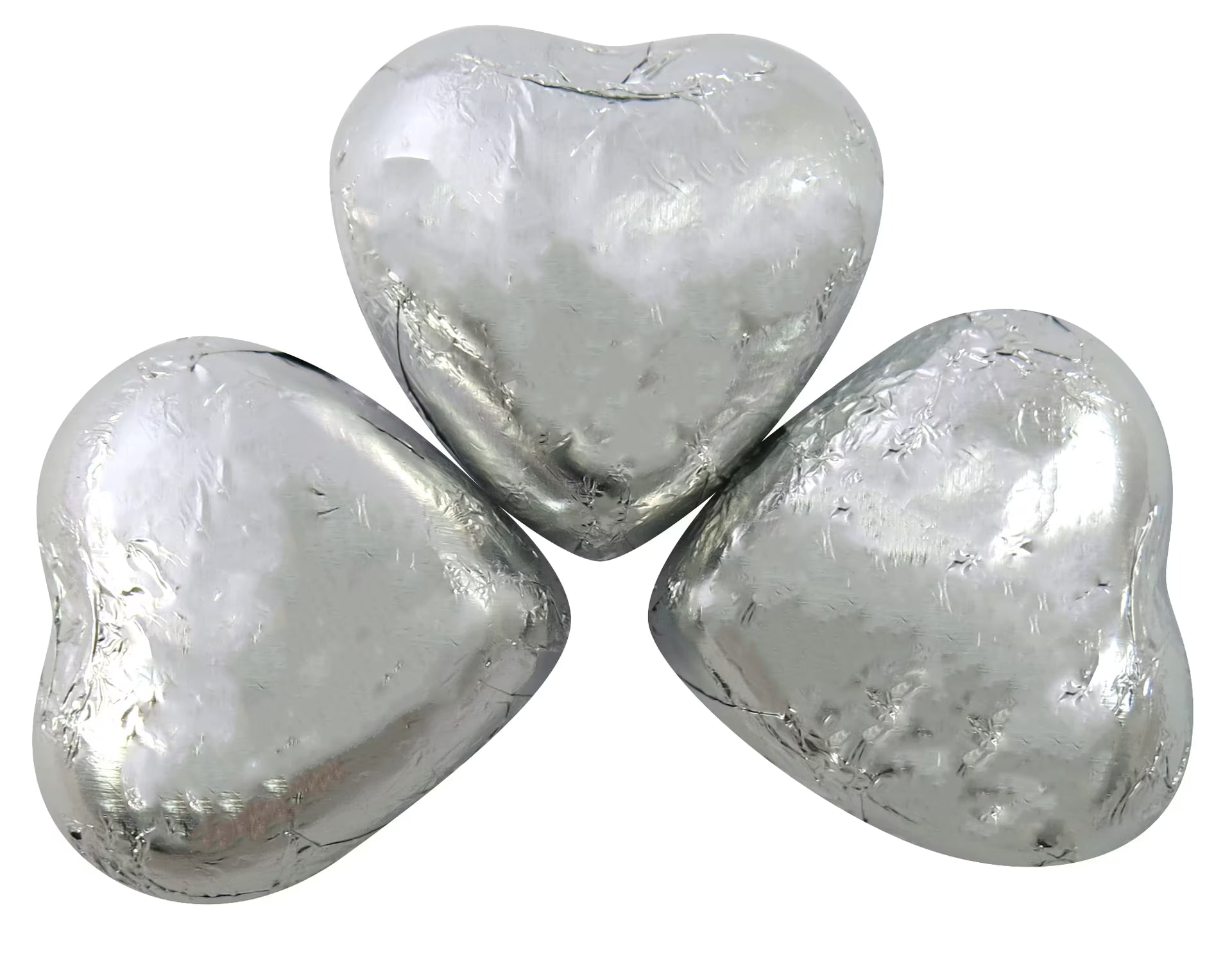 Zobra Online Silver Foiled Milk Chocolate Hearts 1kg Bag